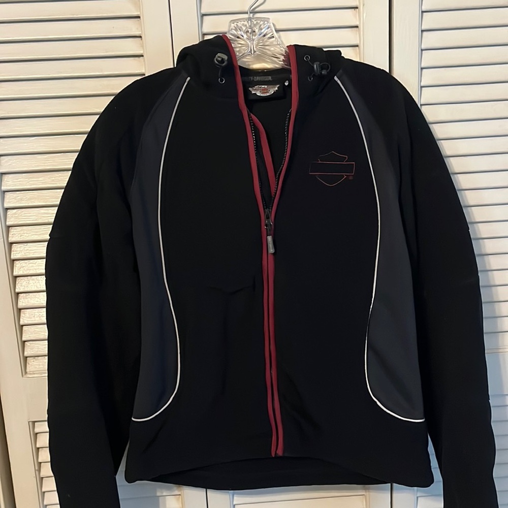 Genuine Harley Davidson Riding jacket with reflective piping.